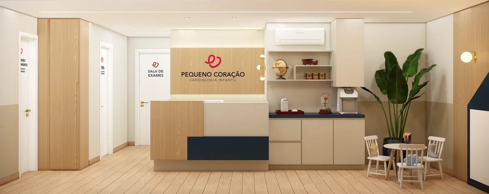 Recepção da Clínica Pequeno Coração, cardiologia infantil em Montes Claros